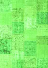 Patchwork Green Transitional Rug, con743grn