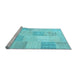 Sideview of Machine Washable Patchwork Light Blue Transitional Rug, wshcon743lblu