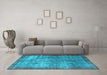 Machine Washable Persian Light Blue Bohemian Rug in a Living Room, wshcon744lblu