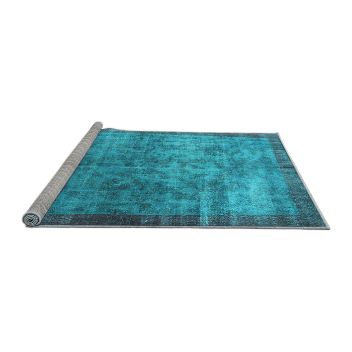 Sideview of Machine Washable Persian Light Blue Bohemian Rug, wshcon744lblu