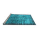 Sideview of Machine Washable Persian Light Blue Bohemian Rug, wshcon744lblu