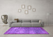 Machine Washable Persian Purple Bohemian Area Rugs in a Living Room, wshcon744pur