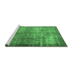 Sideview of Machine Washable Persian Emerald Green Bohemian Area Rugs, wshcon744emgrn