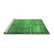 Sideview of Machine Washable Persian Emerald Green Bohemian Area Rugs, wshcon744emgrn