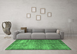Machine Washable Persian Emerald Green Bohemian Area Rugs in a Living Room,, wshcon744emgrn