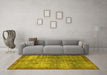 Machine Washable Persian Yellow Bohemian Rug in a Living Room, wshcon744yw