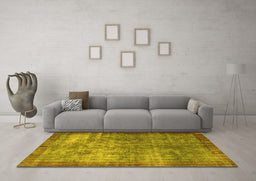 Machine Washable Persian Yellow Bohemian Rug in a Living Room, wshcon744yw