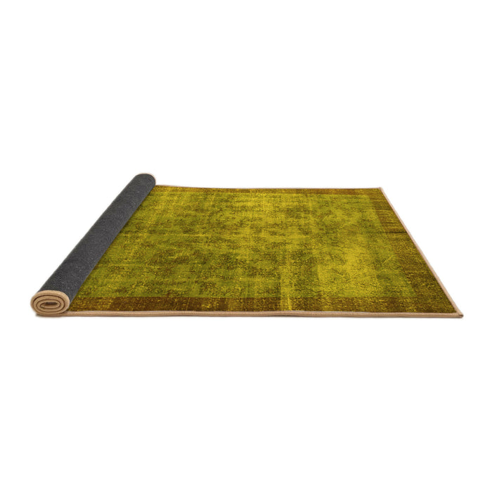 Sideview of Persian Yellow Bohemian Rug, con744yw