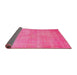 Thickness of Contemporary Deep Pink Modern Rug, con745