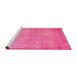 Serging Thickness of Machine Washable Contemporary Deep Pink Rug, wshcon745