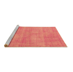 Sideview of Machine Washable Abstract Brown Contemporary Rug, wshcon745brn