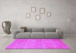 Machine Washable Abstract Purple Contemporary Area Rugs in a Living Room, wshcon745pur
