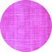 Round Abstract Purple Contemporary Rug, con745pur