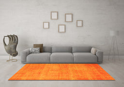Machine Washable Abstract Yellow Contemporary Rug in a Living Room, wshcon745yw