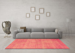 Machine Washable Abstract Brown Contemporary Rug in a Living Room,, wshcon745brn