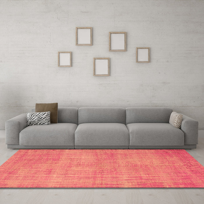 Machine Washable Abstract Brown Contemporary Rug in a Living Room,, wshcon745brn