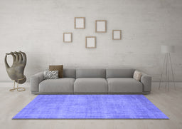 Machine Washable Abstract Blue Contemporary Rug in a Living Room, wshcon745blu