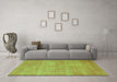 Machine Washable Abstract Green Contemporary Area Rugs in a Living Room,, wshcon745grn