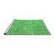 Sideview of Machine Washable Abstract Emerald Green Contemporary Area Rugs, wshcon745emgrn