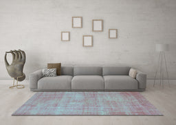 Machine Washable Abstract Turquoise Contemporary Area Rugs in a Living Room,, wshcon745turq