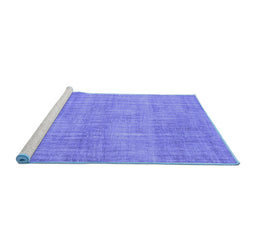 Sideview of Machine Washable Abstract Blue Contemporary Rug, wshcon745blu