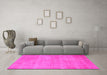 Machine Washable Abstract Pink Contemporary Rug in a Living Room, wshcon745pnk