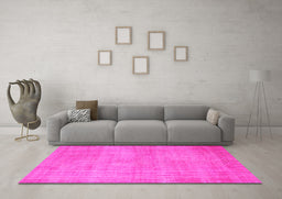 Machine Washable Abstract Pink Contemporary Rug in a Living Room, wshcon745pnk