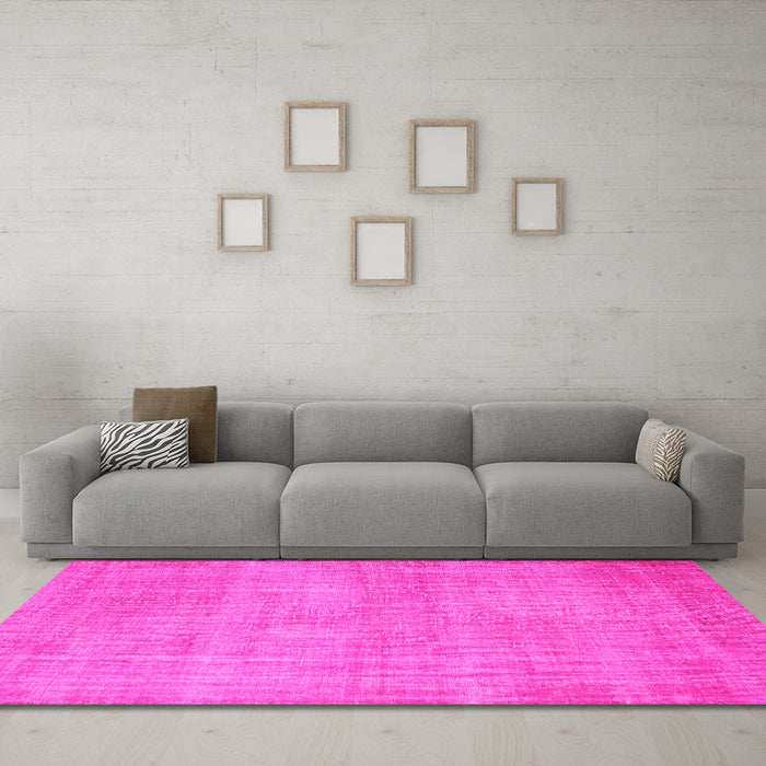 Machine Washable Abstract Pink Contemporary Rug in a Living Room, wshcon745pnk
