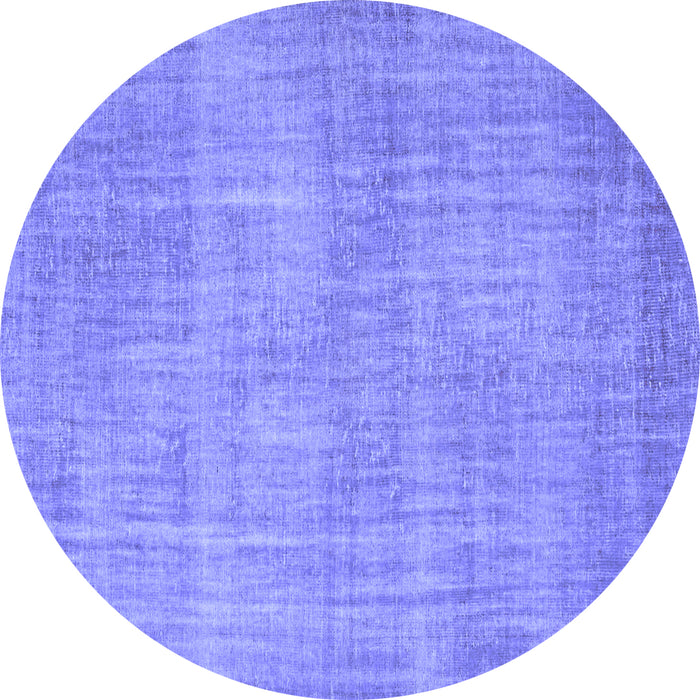 Round Machine Washable Abstract Blue Contemporary Rug, wshcon745blu