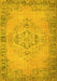 Machine Washable Abstract Yellow Contemporary Rug, wshcon746yw