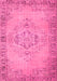 Machine Washable Abstract Pink Contemporary Rug, wshcon746pnk