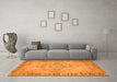 Machine Washable Abstract Orange Contemporary Area Rugs in a Living Room, wshcon746org