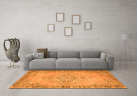 Machine Washable Abstract Orange Contemporary Rug, wshcon746org