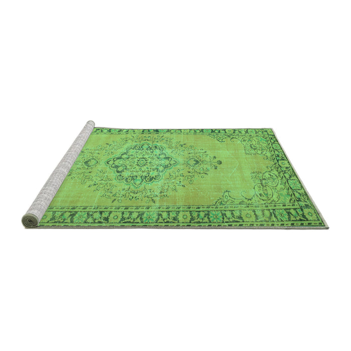 Sideview of Machine Washable Abstract Turquoise Contemporary Area Rugs, wshcon746turq