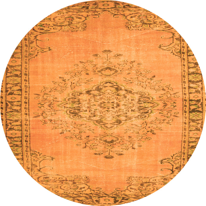 Square Abstract Orange Contemporary Rug, con746org