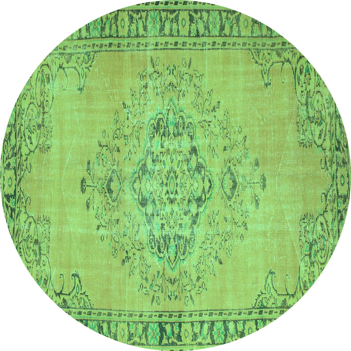 Round Machine Washable Abstract Turquoise Contemporary Area Rugs, wshcon746turq