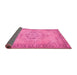 Sideview of Abstract Pink Contemporary Rug, con746pnk