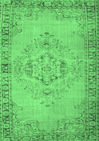 Abstract Emerald Green Contemporary Rug, con746emgrn