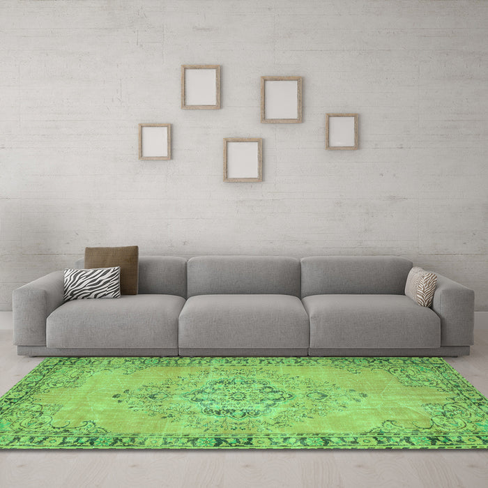 Machine Washable Abstract Turquoise Contemporary Area Rugs in a Living Room,, wshcon746turq
