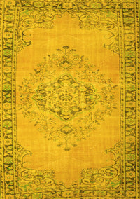 Abstract Yellow Contemporary Rug, con746yw