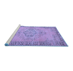 Sideview of Machine Washable Abstract Blue Contemporary Rug, wshcon746blu