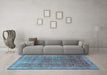 Machine Washable Persian Light Blue Bohemian Rug in a Living Room, wshcon747lblu