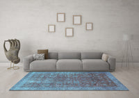 Machine Washable Persian Light Blue Bohemian Rug, wshcon747lblu