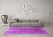 Machine Washable Persian Purple Bohemian Area Rugs in a Living Room, wshcon747pur