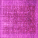 Square Machine Washable Persian Pink Bohemian Rug, wshcon747pnk