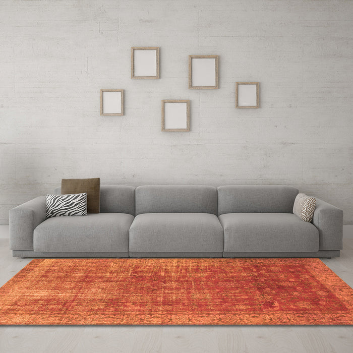 Machine Washable Persian Orange Bohemian Area Rugs in a Living Room, wshcon747org