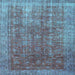 Square Machine Washable Persian Light Blue Bohemian Rug, wshcon747lblu