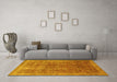 Machine Washable Persian Yellow Bohemian Rug in a Living Room, wshcon747yw