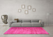 Machine Washable Abstract Pink Contemporary Rug in a Living Room, wshcon748pnk