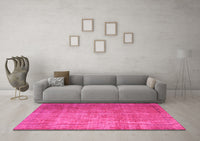 Machine Washable Abstract Pink Contemporary Rug, wshcon748pnk